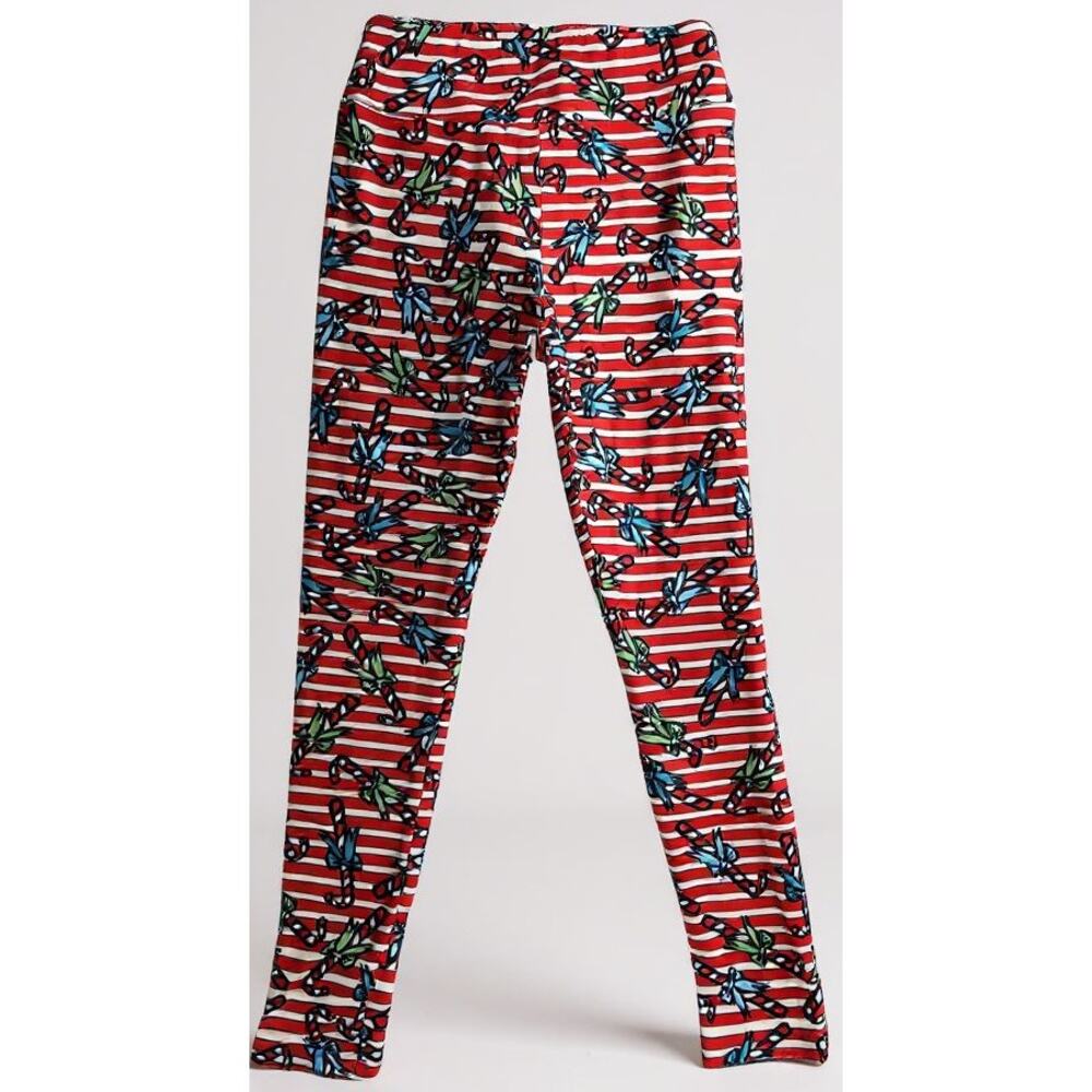 LuLaRoe Christmas Candy‎ Cane Leggings One Size